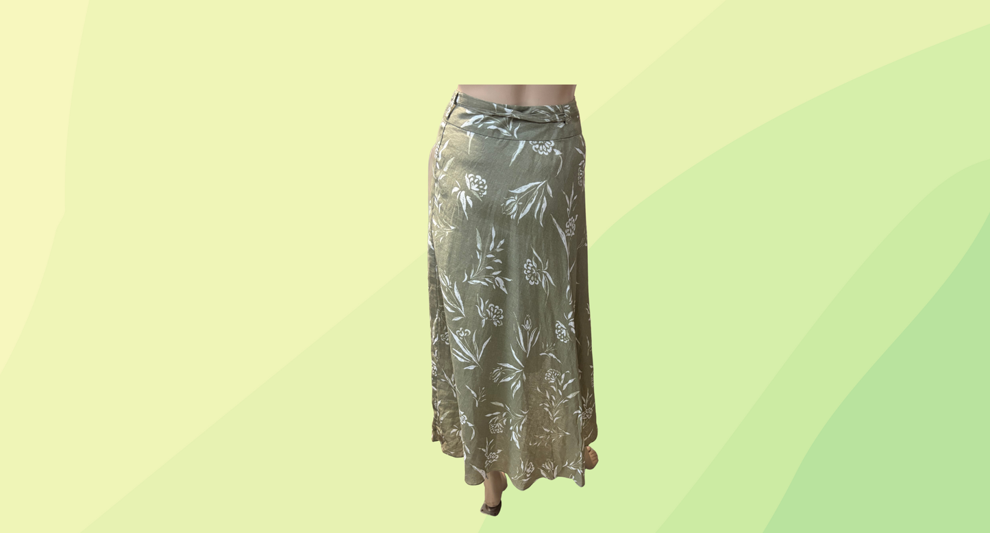 Sportscraft Khalo Wrap Skirt RRP $169.99 - Size 14 - Khaki/White