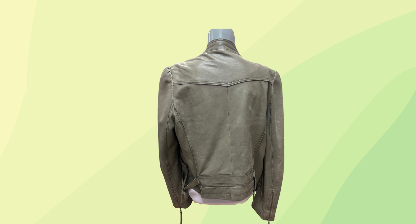 Joanie Loves Chachi Leather Jacket - L - Grey