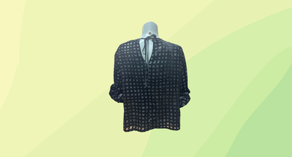 Veronika Maine Velvet Mesh Top - Size 12 - Black Check