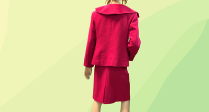 Yali Couture Wool 2pc Set - XL - Hot Pink