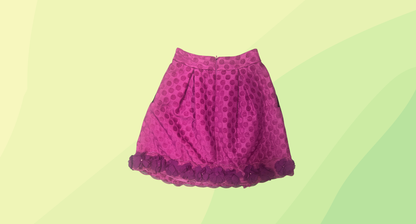 Alannah Hill Skirt w/Floral Applique & Pockets - Size 8 - Fuchsia