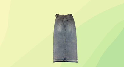 White Fox Denim Skirt - XS - Blue Wash