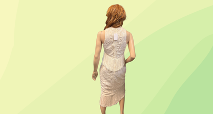 Carla Zampatti Fringe Dress - Size 10 - White