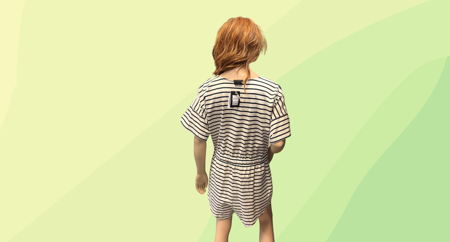 City Chic Playsuit RRP $99.95 - XXS - Ivory Stripe