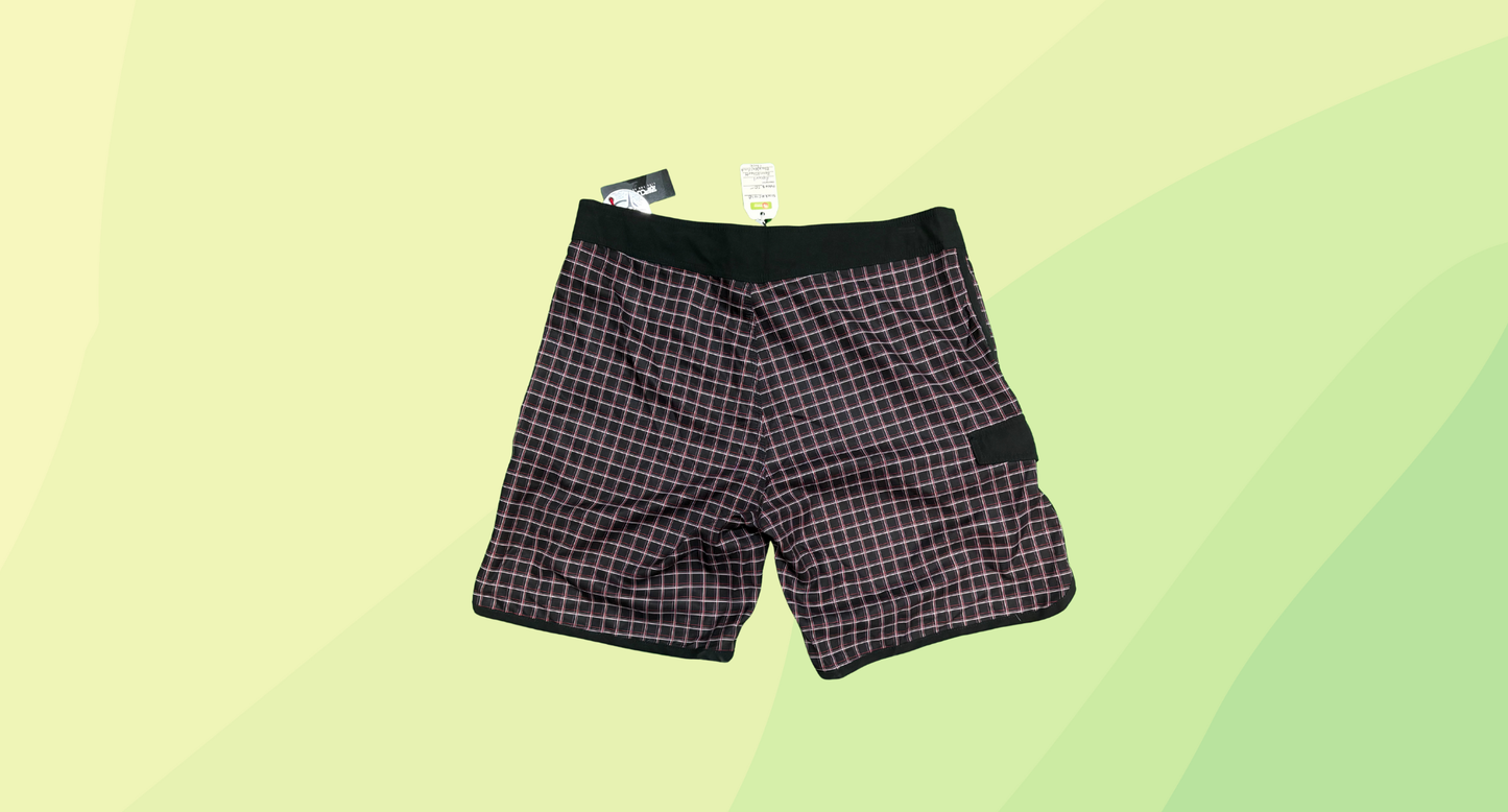 Ripcurl Mens Boardshorts RRP $69.99 - Size 38 - Black/Red/White Check