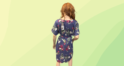 W Lane Floral Linen Dress RRP $149.99 - Size 12 - Black