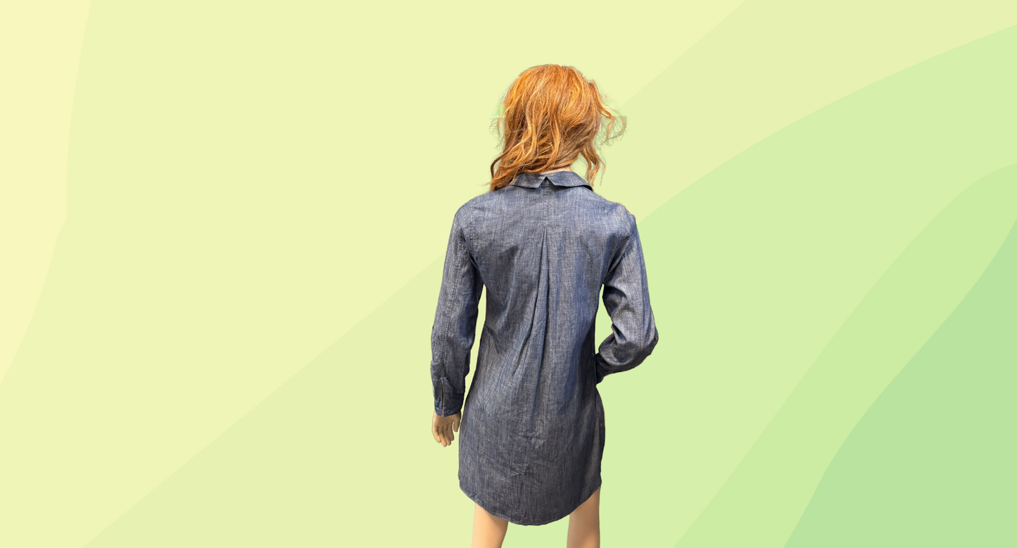 Colorado Denim Look Button Up Dress RRP $129.95 - Size 10 - Blue