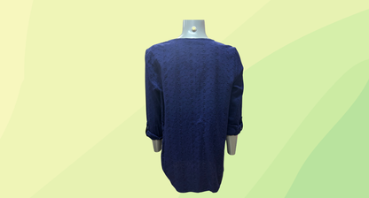Noni B Cotton Broderie Tunic RRP $99.99 - Size 12 - Evening Blue