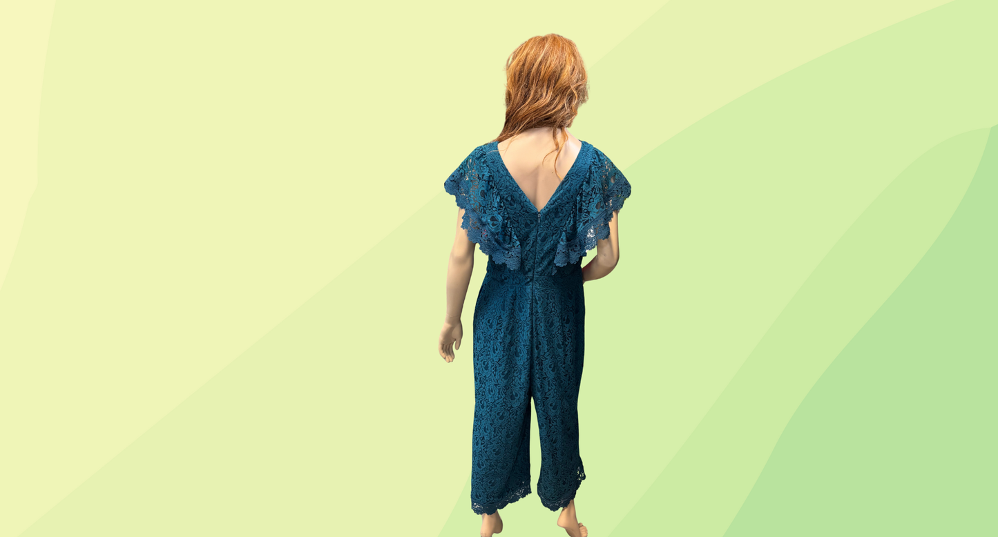 City Chic Sylvia Jumpsuit RRP $189.95 - XS/14 - Teal