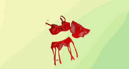 Dita Von Tease Lingerie 3 Pc Set - 10/10E - Red