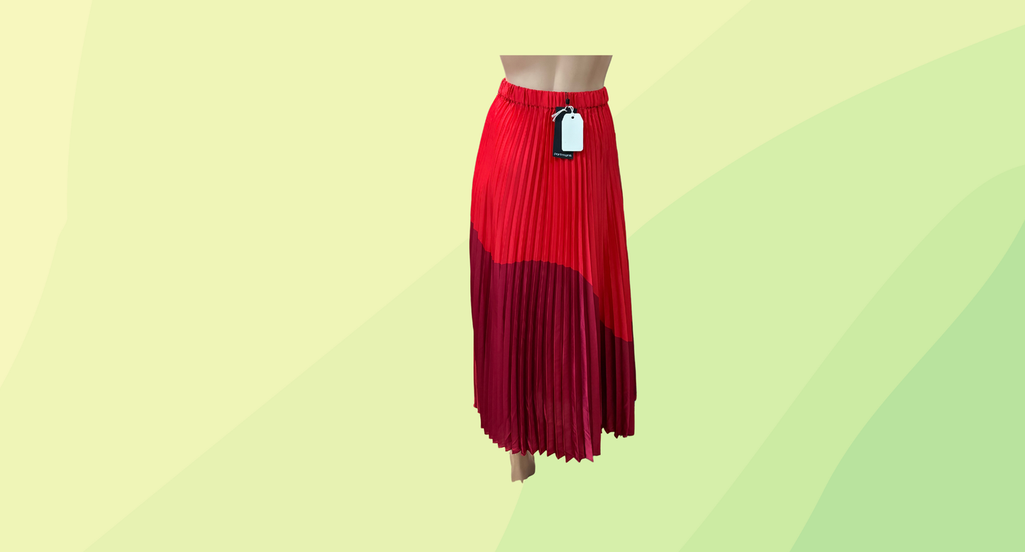 Portmans Pleated Maxi Skirt RRP $129.95 - Size 14 - Red