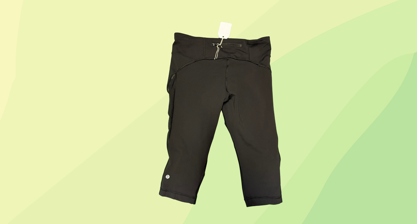 Lululemon Gathered Mesh Sided Leggings - Size 8 - Black