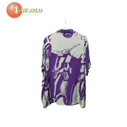 Misfits Shirt - Short Sleeve button - XL Purple/Green