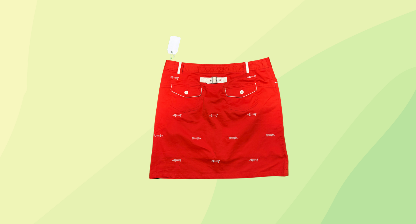 Louis Castel Golf Skort - Size 12 - Orange