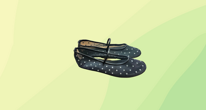 Decjuba Round Toe Diamonte Ballet Flat - Size 40 - Black