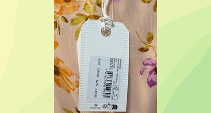 Billabong Willful Dreams Picnic Dress - Size 16 - Peach - RRP $129.99
