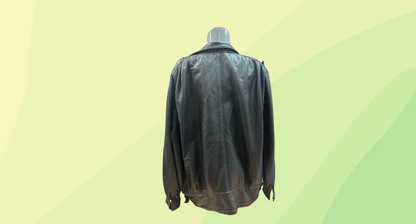 Jeffery Chandel Vintage Leather Jacket - Size 16 - Black