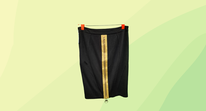 Charlie Brown Zip Skirt - Size 14 - Black/Gold