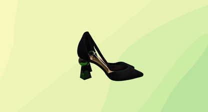 Chrissie Suede Heels - Size 38 - Black