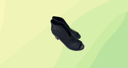 Filippo Raphael Edward Meller Leather Open Toe Bootie - 37 - Black