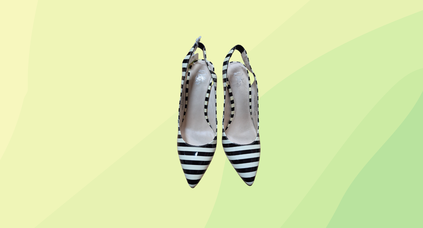 Wittner Striped Heels - Size 36 - Black/Cream