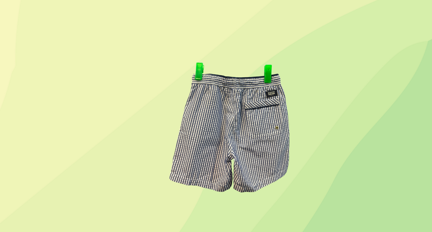 Scotch & Soda Boys Shorts - Kids 10 - Blue/White Stripe