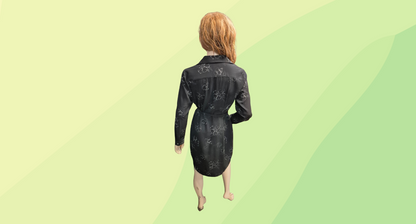 Farage Dress w/ Tie - Size 14 - Black Floral