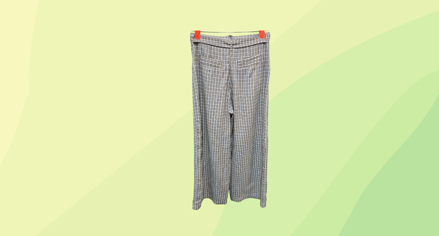 Carver Belted Pants - L - Natural Check