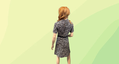 ABS Knit Dress - M - Black/Ivory