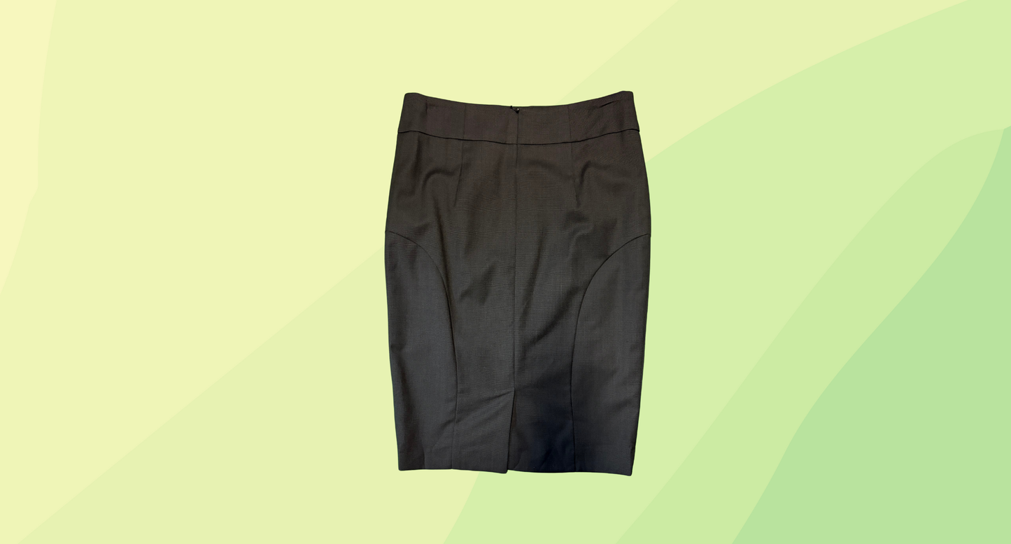 Oxford Pencil Skirt - Size 12 - Charcoal