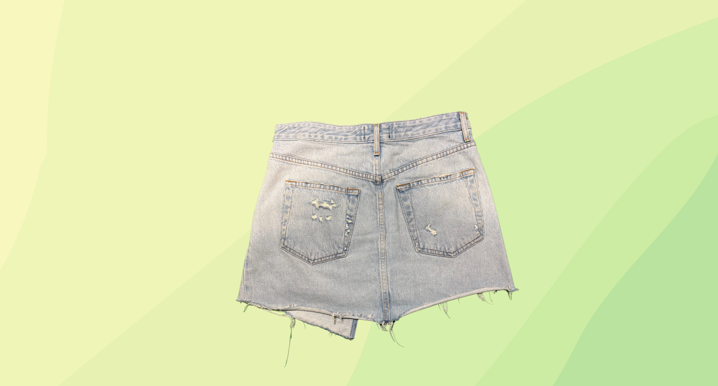 Agolde Asymmetrical Mini Skirt - Size 27 - Light Denim