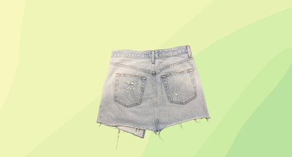 Agolde Asymmetrical Mini Skirt - Size 27 - Light Denim