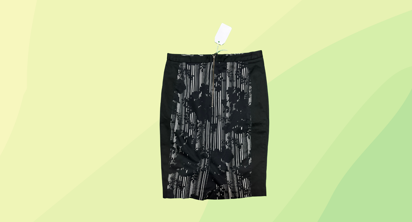 Veronika Maine Skirt - Size 8 - Black/White