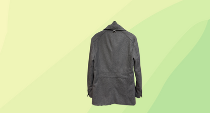Politix Wool Blend Long Men's Jacket - S - Dark Grey