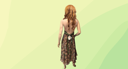 George Evening Splash Shift Halter Dress RRP $323 - Size 12 - Chocolate