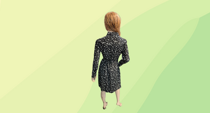 Autograph Midi Dress with Tie - Size 8 - Black/White Spot