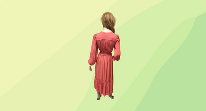 Forever New Eloise Long Sleeve Tiered Midi Dress RRP $139.99 - Size 8 - Summer Melon