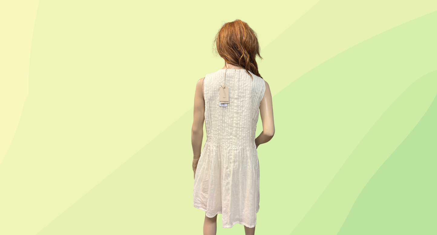 Elk Linen Dress RRP $349 - Size 14 - White