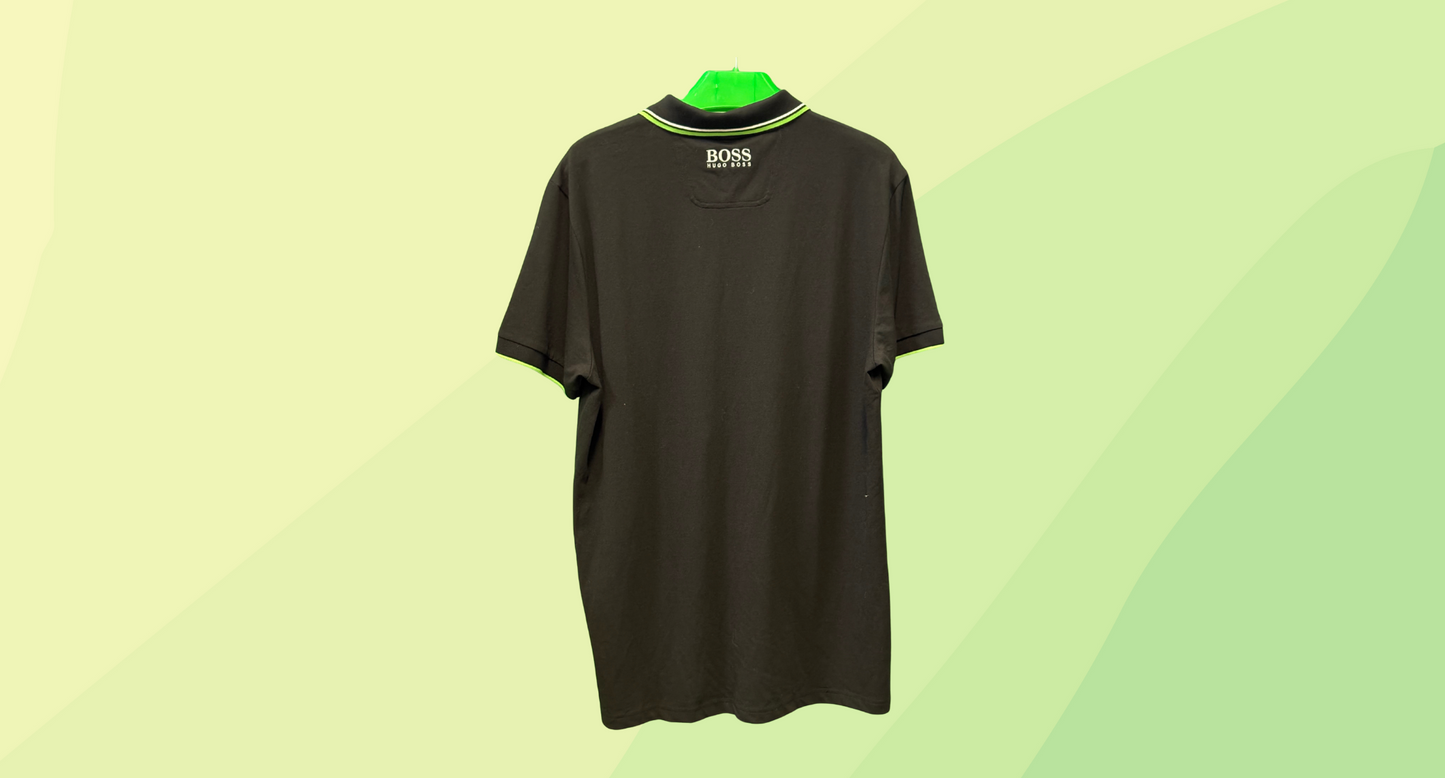 Hugo Boss Polo Button Up RRP $165 - XL - Black