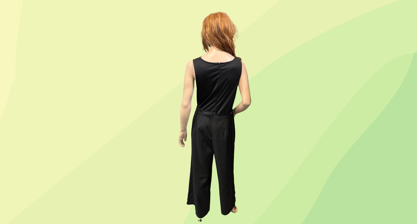 Cider Sleeveless Jumpsuit w/Belt - XL - Black