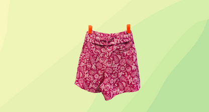 Witchery Printed Linen Shorts RRP $149.95 - Size 12 - Guava