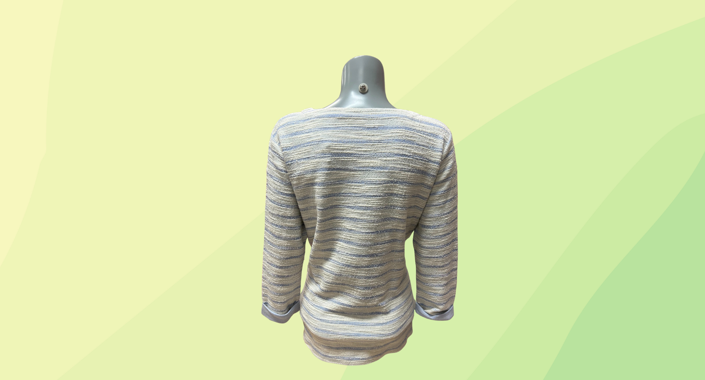 Sportscraft Strip Tie Top RRP $119.99 - S - Blue/Ivory