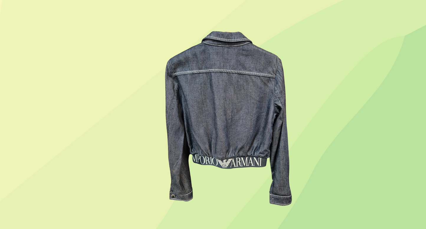 Emporio Armani Bomber Jacket - Size 12 - Denim