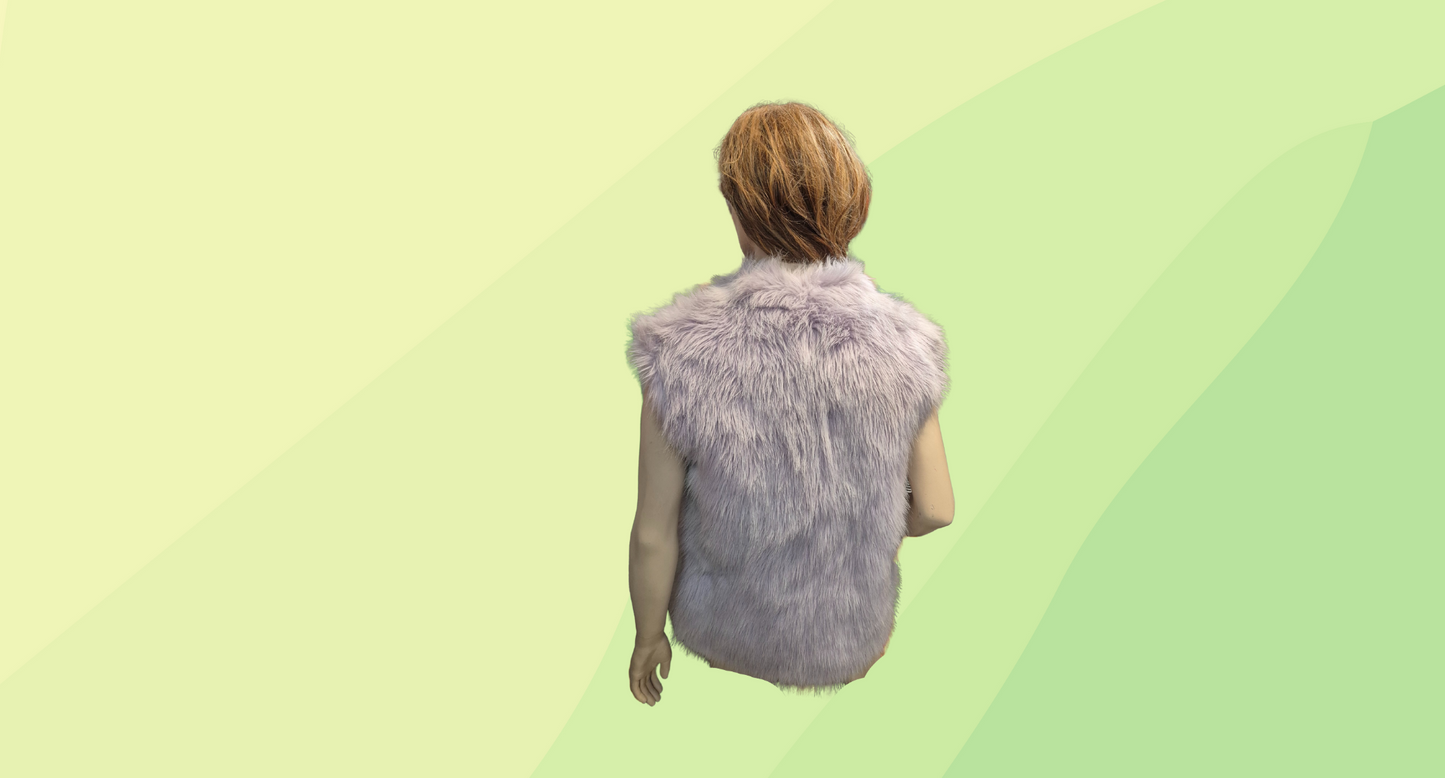 Charlie Brown Faux Fur Vest RRP $499 - Size 12 - Lilac