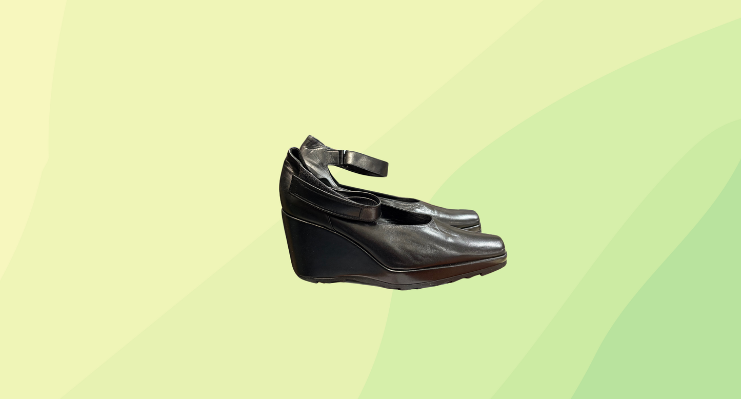 Dibal Leather Wedge - Size 39.5 - Black