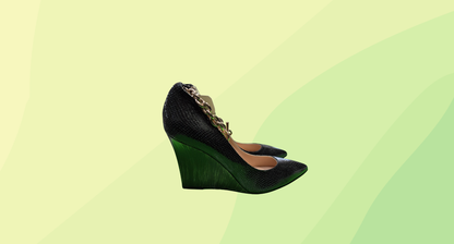 Beautiisoles Wedge - Size 7 - Black Snake