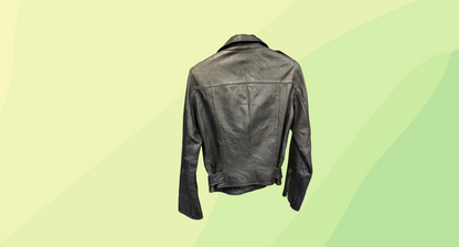 All Saints Balfern Biker Leather Jacket - Size 10 - Black