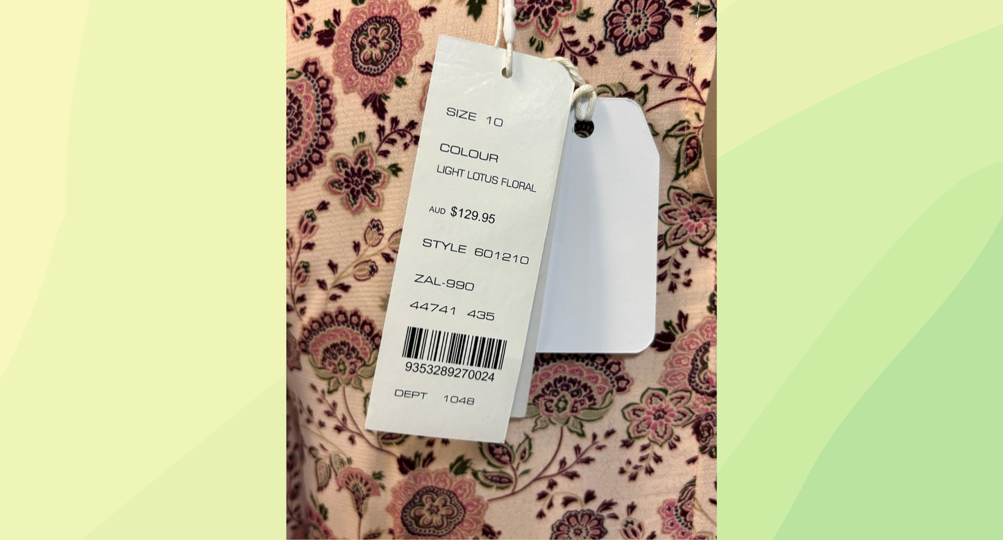 French Connection Dress - Size 10 - Light Lotus Floral - RRP $129.95