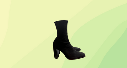 Tony Bianco Ines Black Stretch Kid Suede Boots - Size 10 - Black