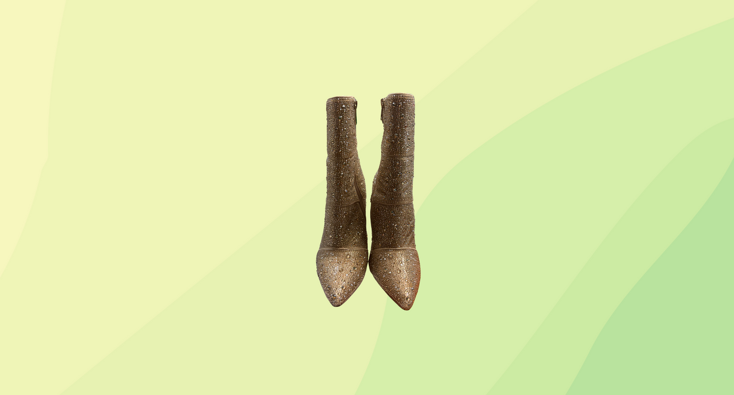 Steve Madden Winona Heeled Boot - Size 8 - Gold
